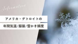 1年の半分が冬。アメリカ・デトロイトの年間気温と服装、雪かき頻度や時間を紹介。