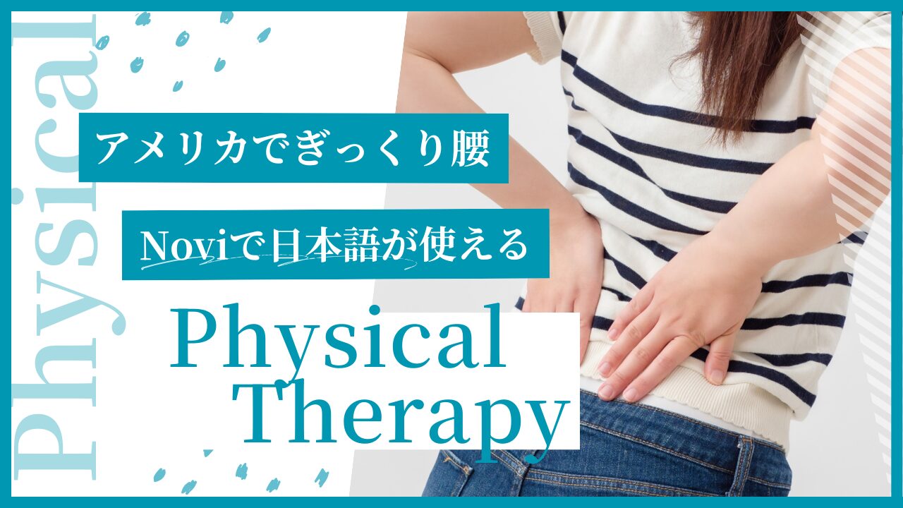 アメリカでぎっくり腰に！Noviで日本語が使えるフィジカルセラピー紹介