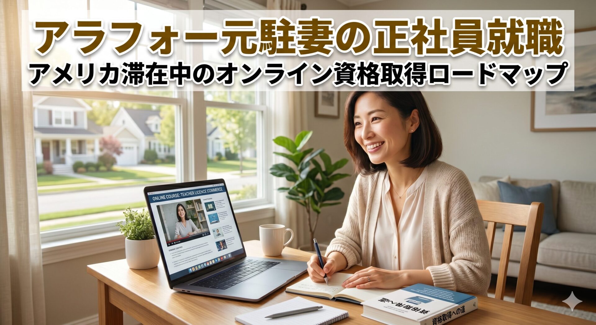 【アラフォー駐在妻の就職】本帰国後に正社員へ！アメリカ滞在中のオンライン資格取得ロードマップ
